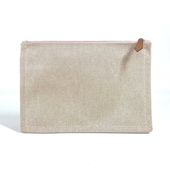 HERMES logo Yachting Makeup pouch clutch bag multi-purpose Pouch pink/Beige - Picture 13 of 16